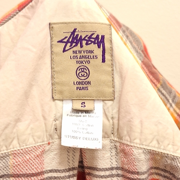 Vintage stussy flannel long sleeve button up shirt Small - Picture 7 of 7